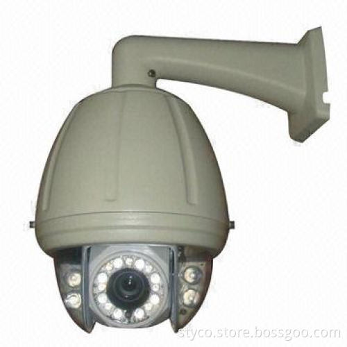Outdoor Speed Dome Camera, IR Night Vision of 60m, 22x Optical/10x Digital Zooms and Wall Bracket